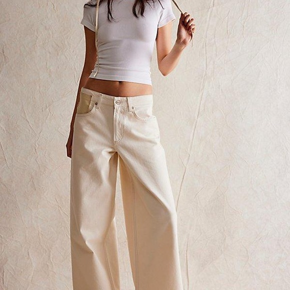 Free People New WATERFALL BAGGY JEANS - Picture 2 of 5